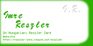 imre reszler business card